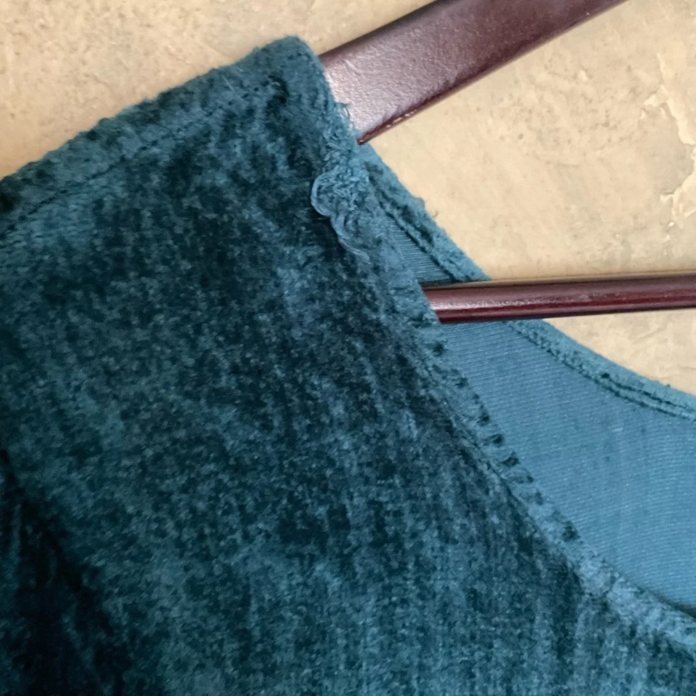 ​Le Chateau | Vintage 90s Crushed Velvet Maxi Dress | Teal Babydoll | M - Picture 5 of 7